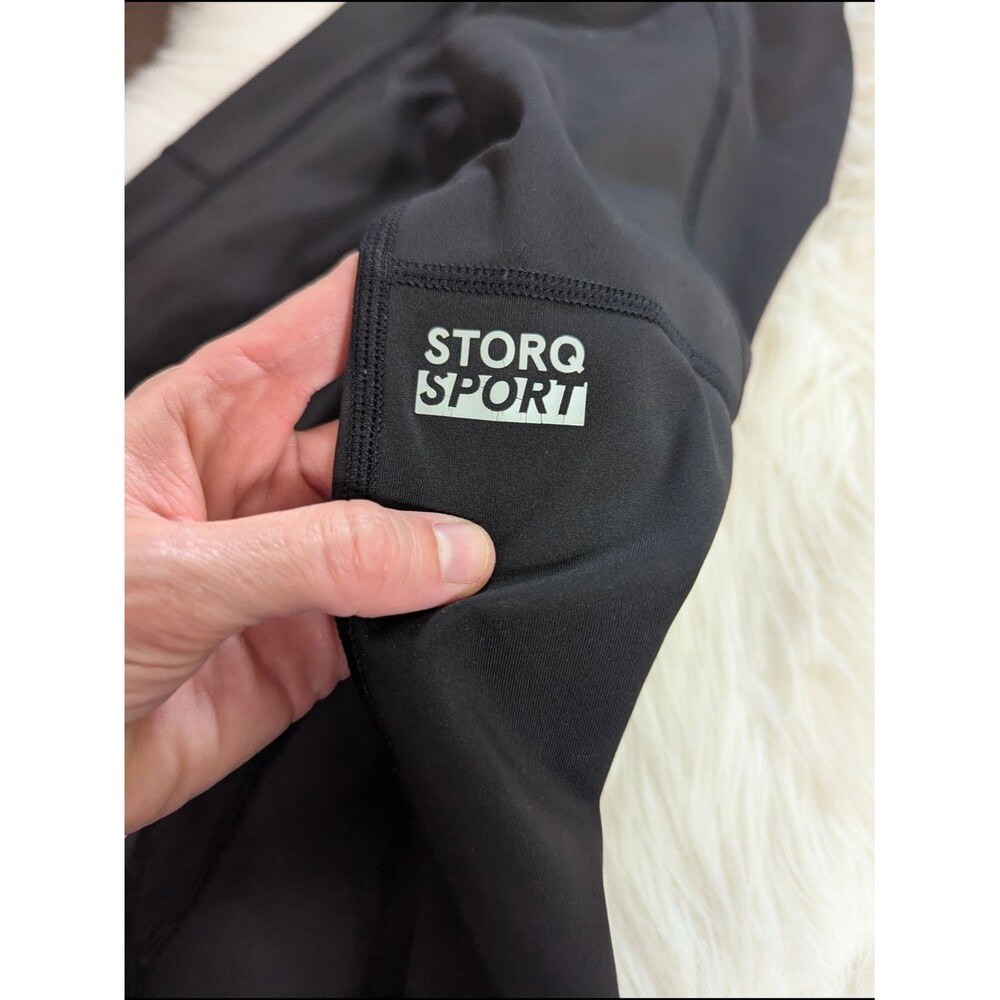 Storq Sport Black Maternity Athletic Leggings Media Pocket Size 3 M Medium - Picture 3 of 6